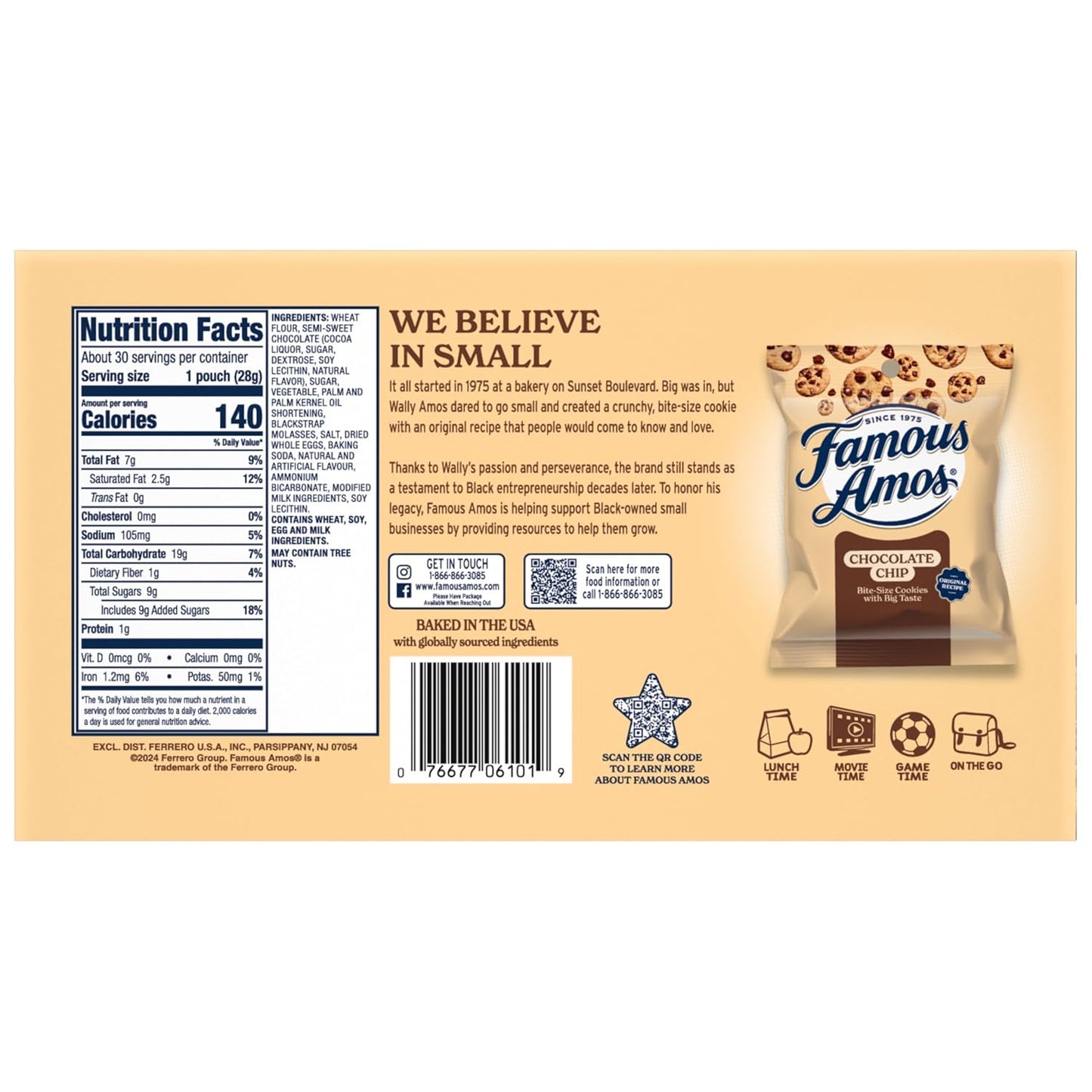 Famous Amos Original Recipe Chocolate Chip Bite-Size Cookies